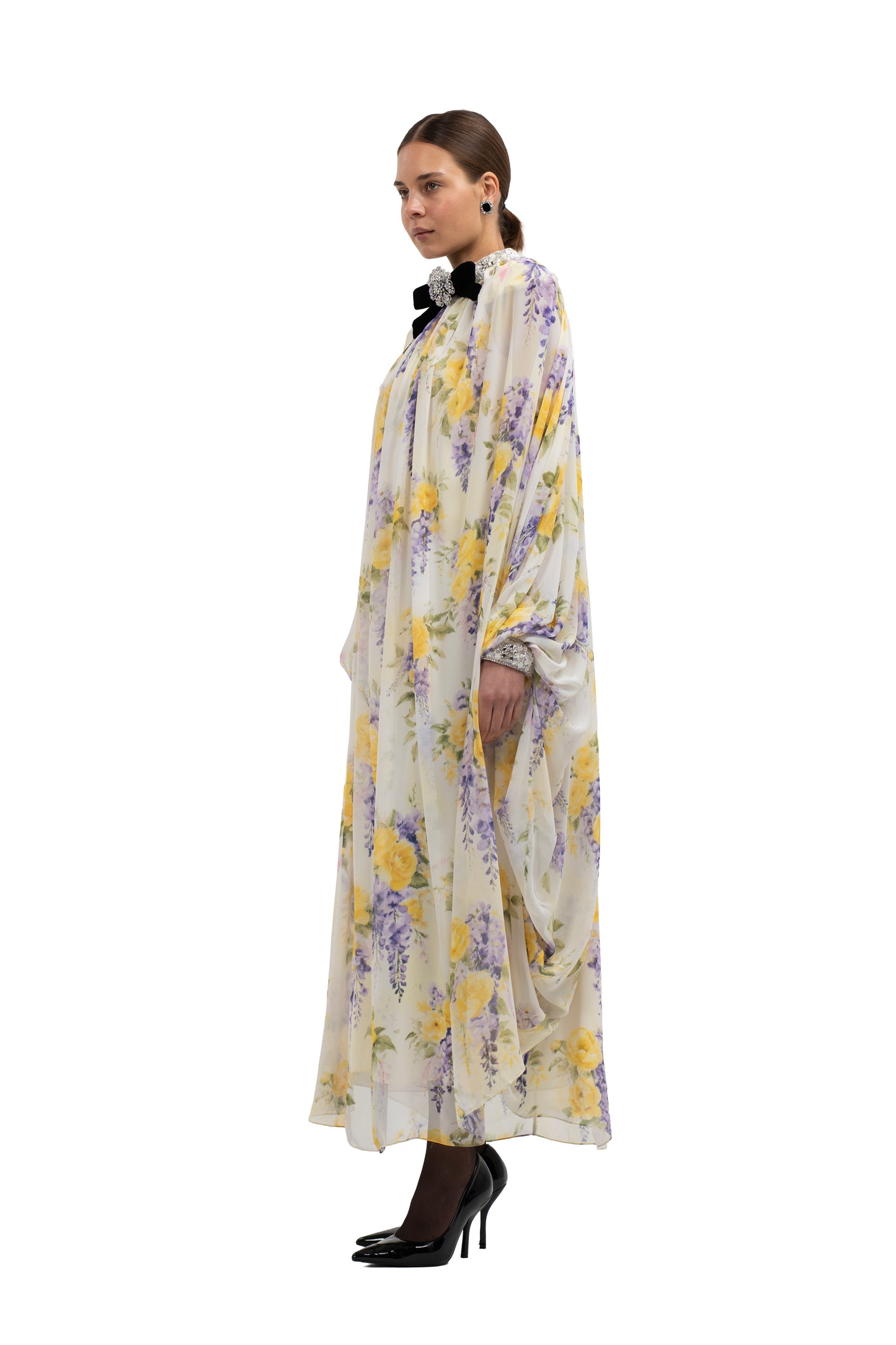 BLAIR PRINTED MIDI KAFTAN WITH TRIM