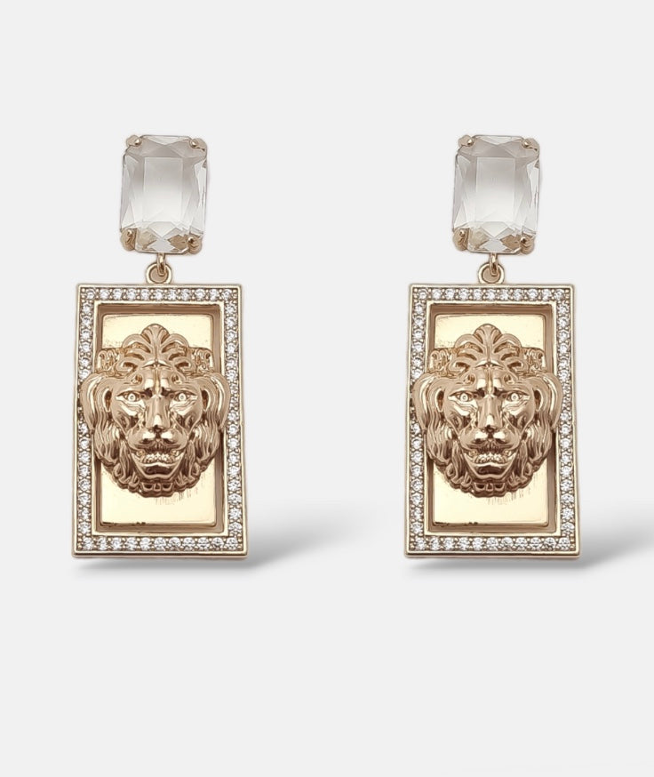 Earrings Lion Crystal