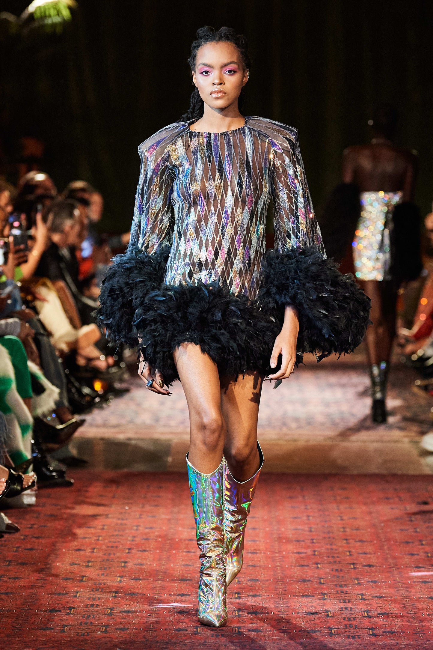 FARAH STAINGLASS MINI DRESS