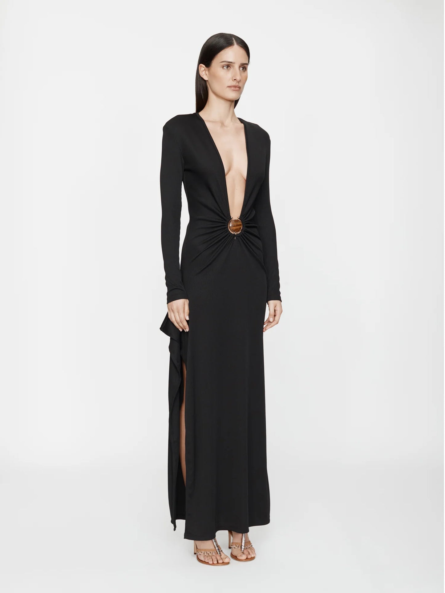 MINERAL STONE CASCADE LONG SLEEVE DRESS