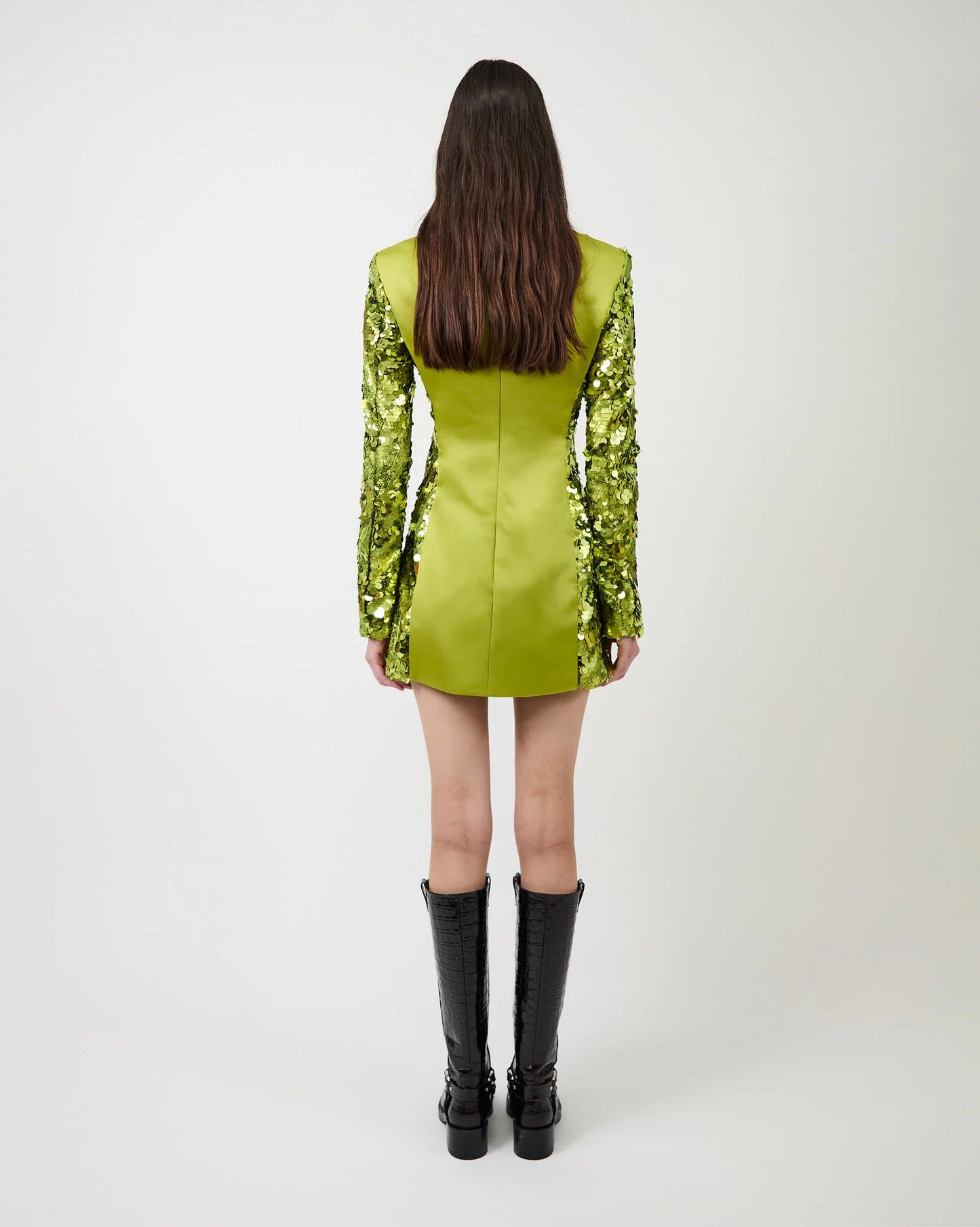 THE TONI SEQUIN DRESS in CITRONELLE