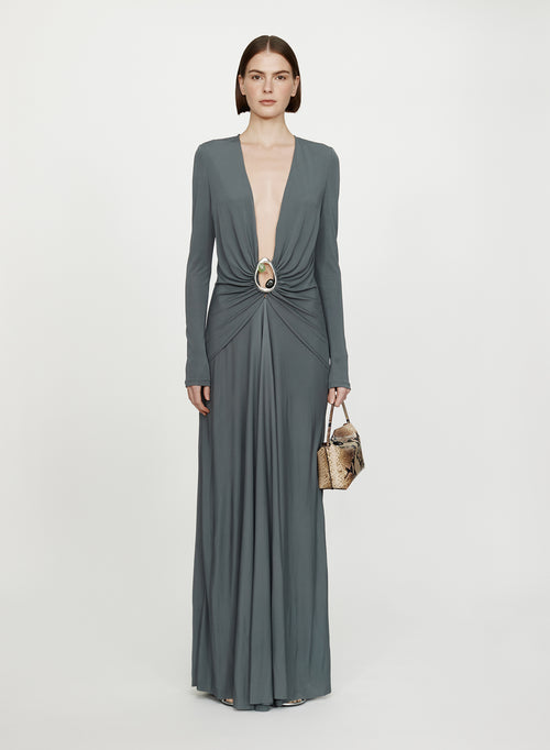 ORICA CRYSTAL RUCHED L/S DRESS