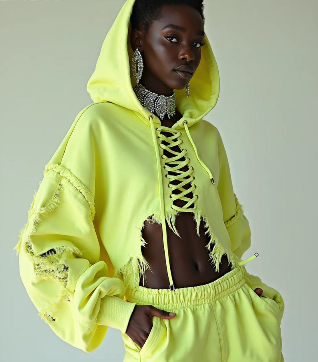 CROPPED HOODIE & SHORTS SET