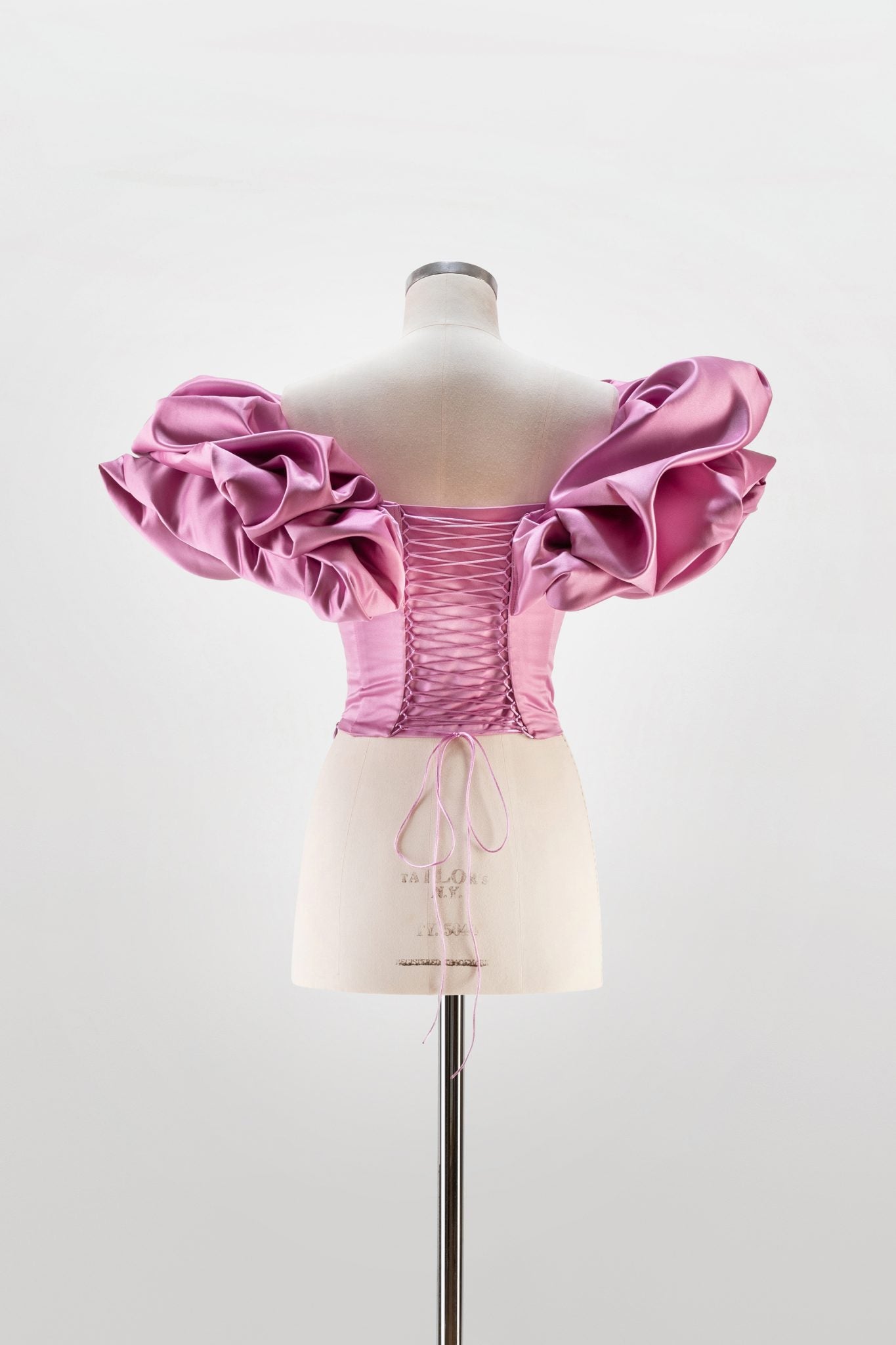 lace-up corset with meringue flounces