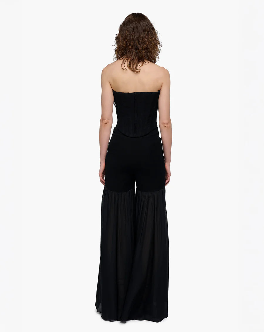 ONYX RUFFLE CORSET TOP