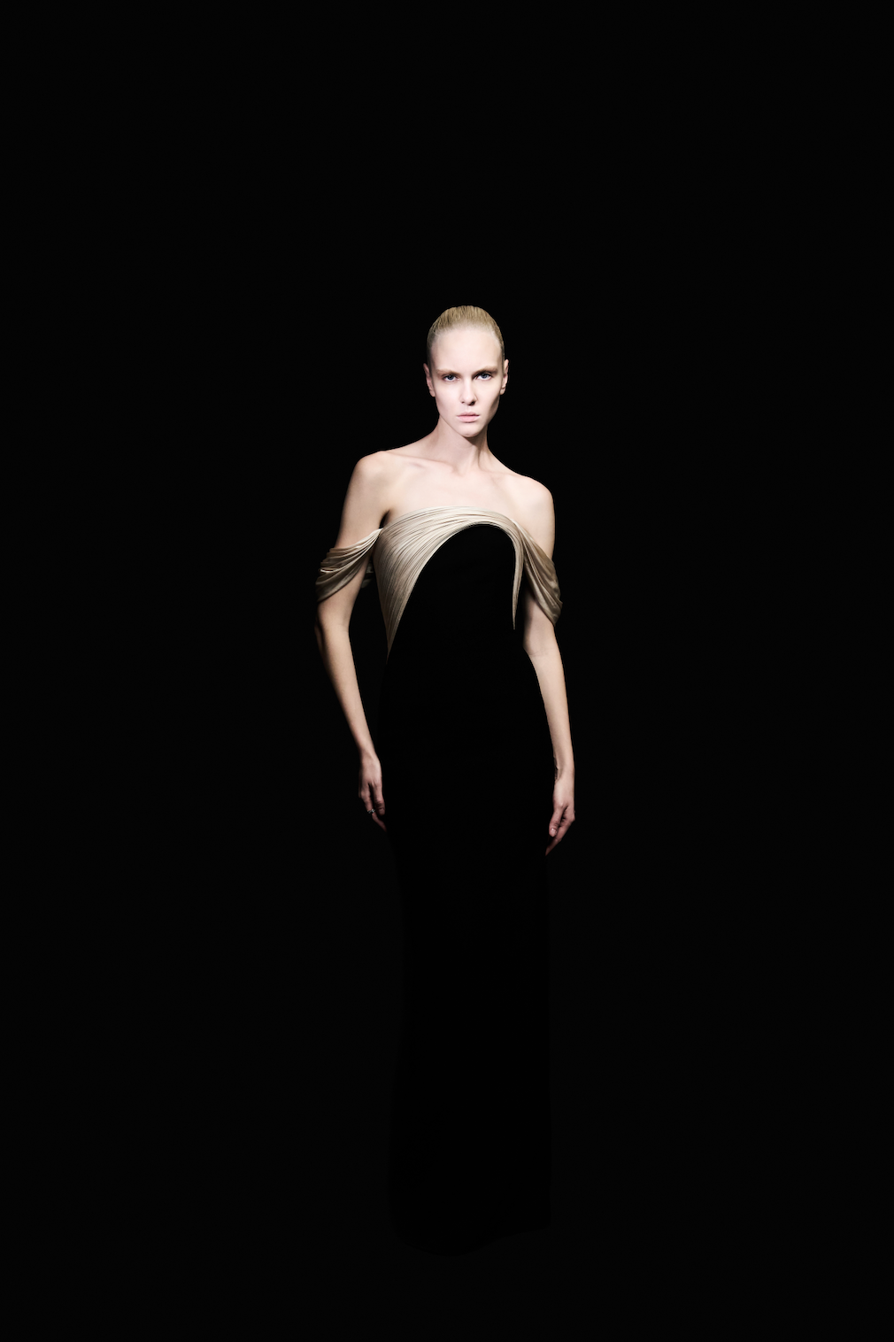 HALO DRAPE COLUMN GOWN