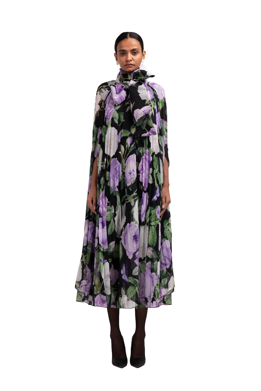 PLEATED MIDI DRESS