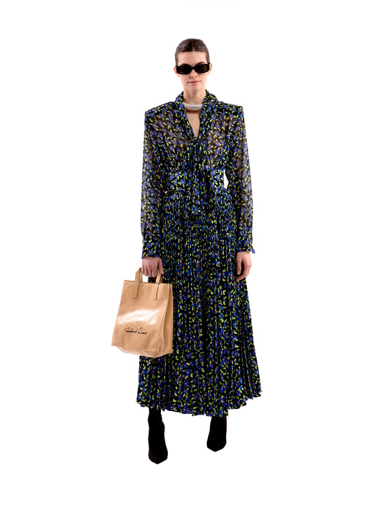 PRINTED SHIRT DRESS WITH BELT
