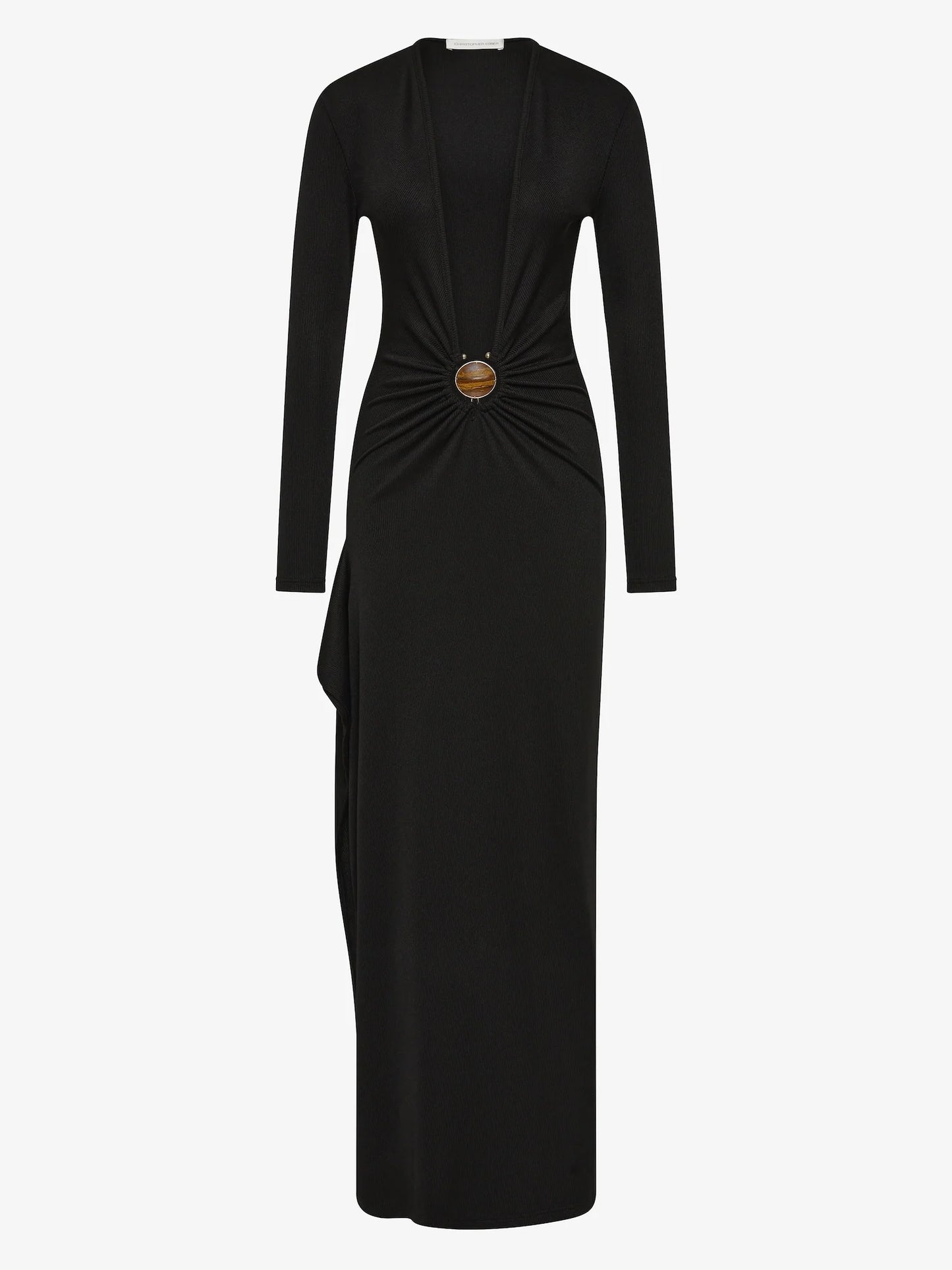 MINERAL STONE CASCADE LONG SLEEVE DRESS