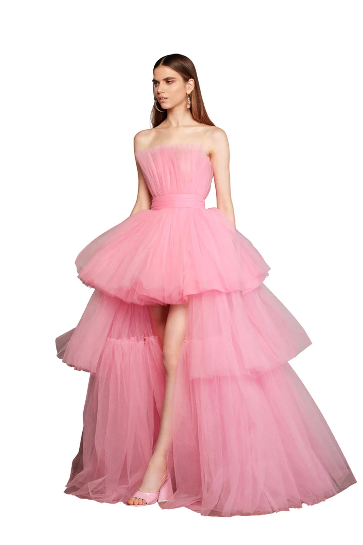ANNA PINK TIERED MAXI DRESS