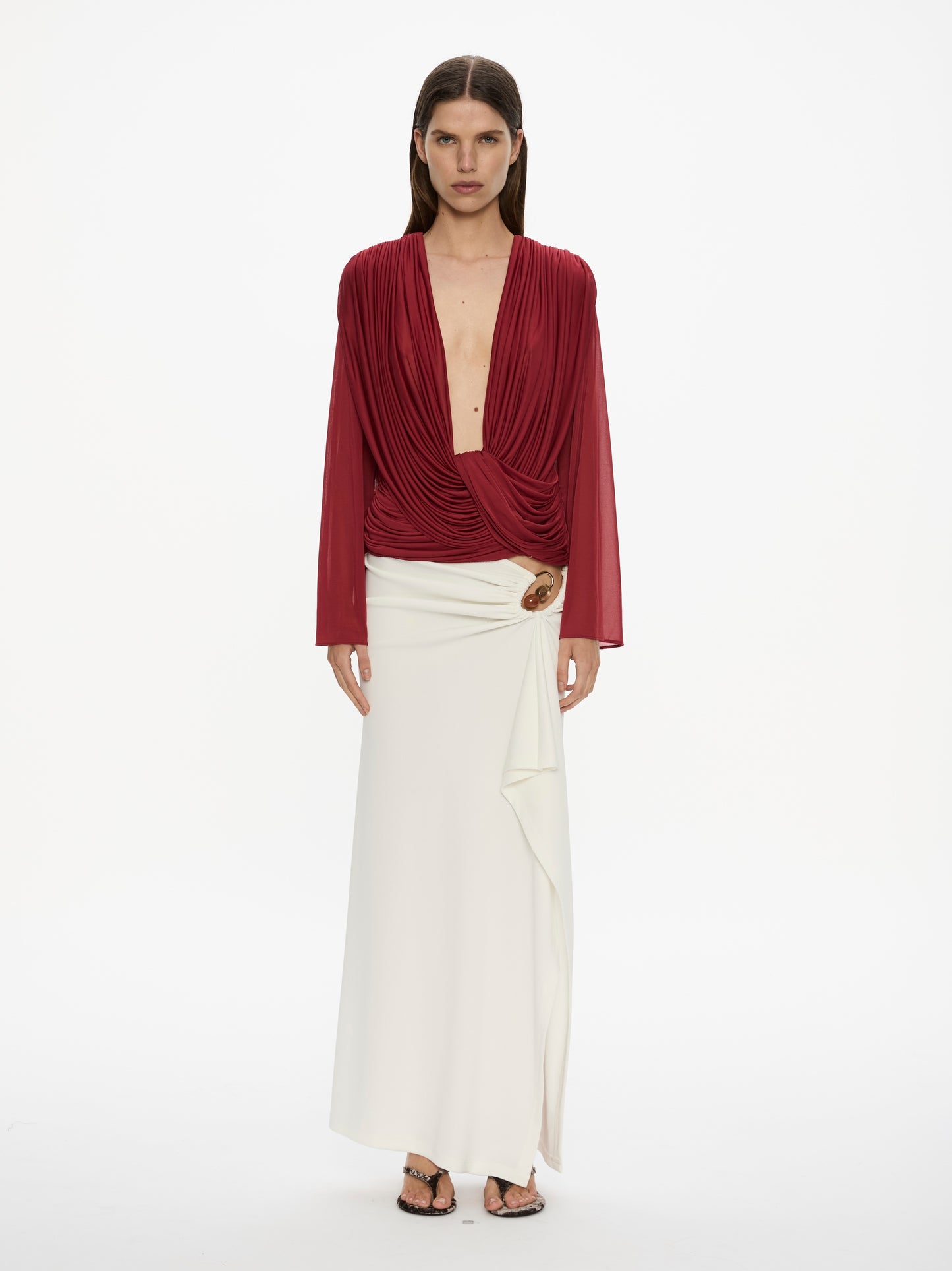 RIPPLE DRAPE LONG SLEEVE TOP