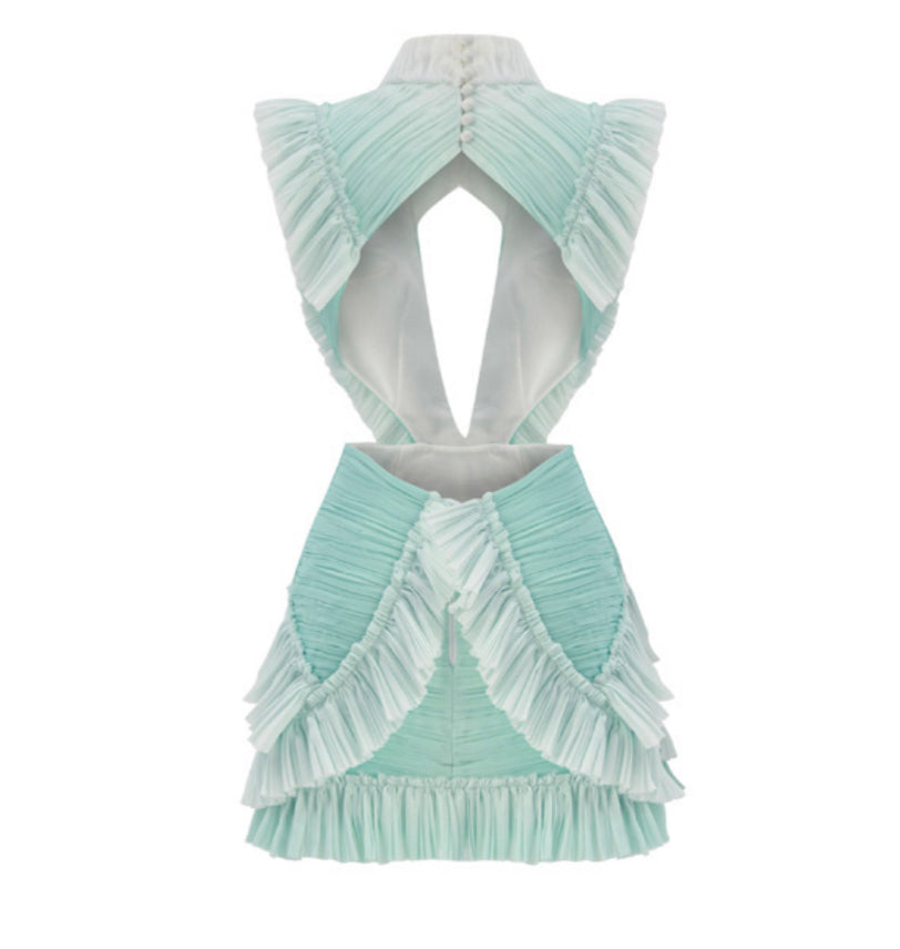 DRAPED CUT DEGRADE MINI DRESS