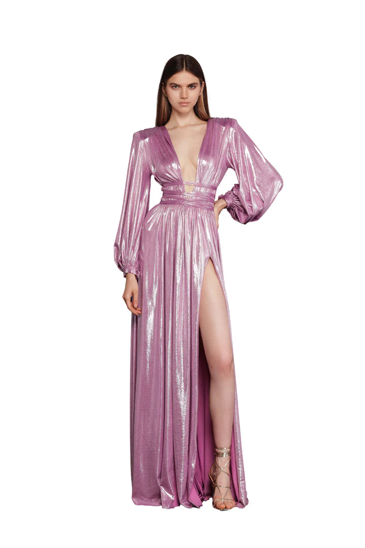 ZOE LILAC METALLIC GOWN