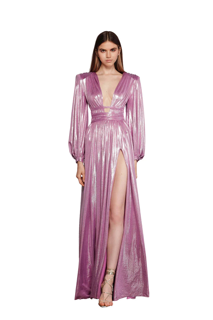 ZOE LILAC METALLIC GOWN