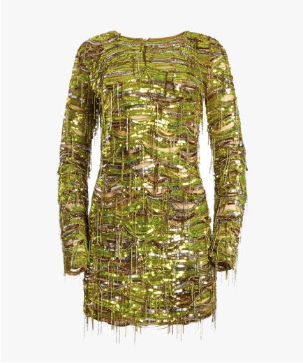 RAVEL LIME GREEN MINI DRESS