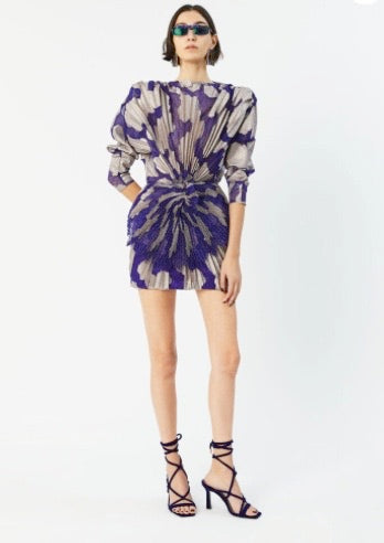 PEARLESCENT LONG SLEEVE MINI DRESS
