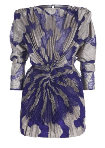 PEARLESCENT LONG SLEEVE MINI DRESS