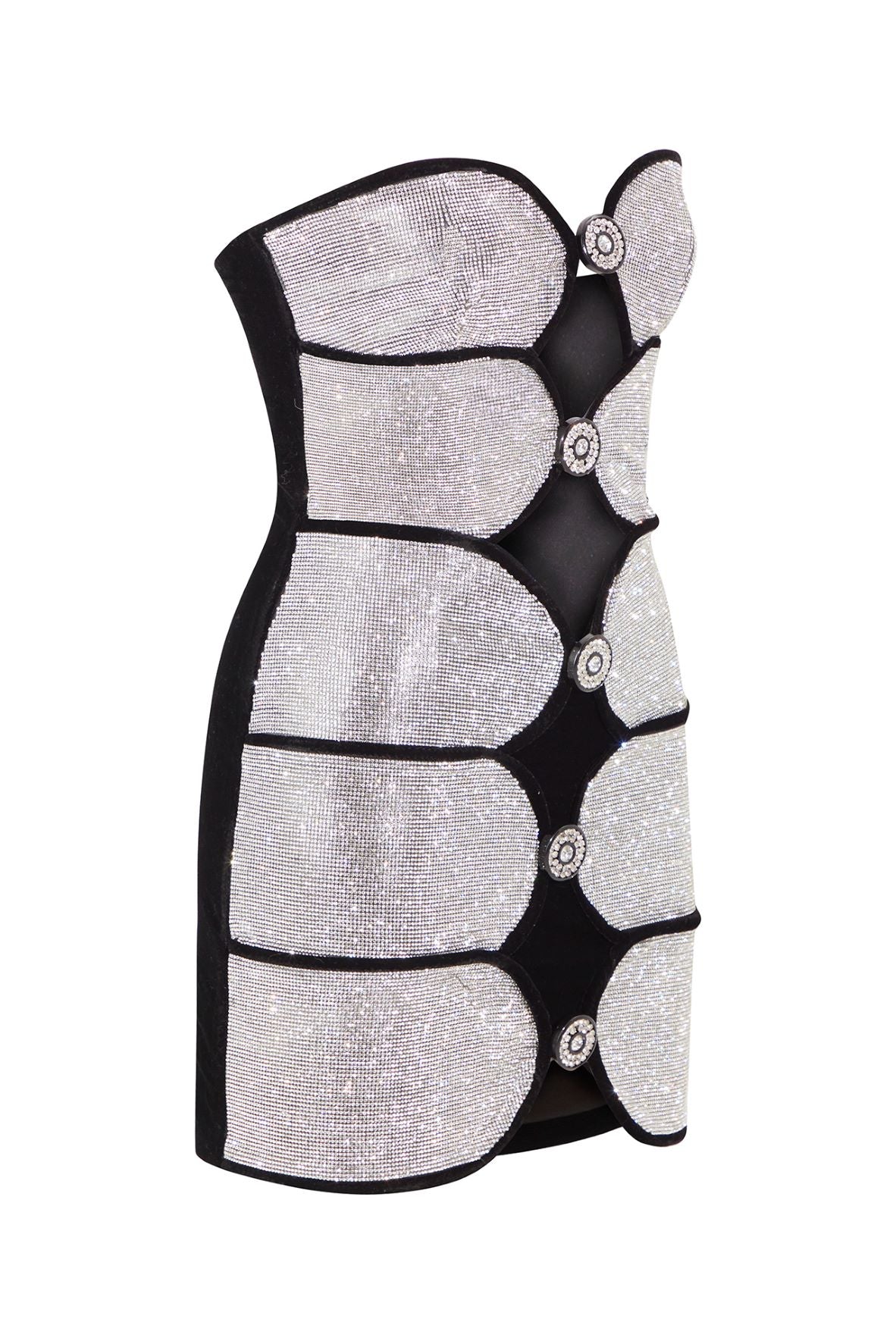 CRYSTAL-EMBELLISHED STRAPLESS MINI DRESS