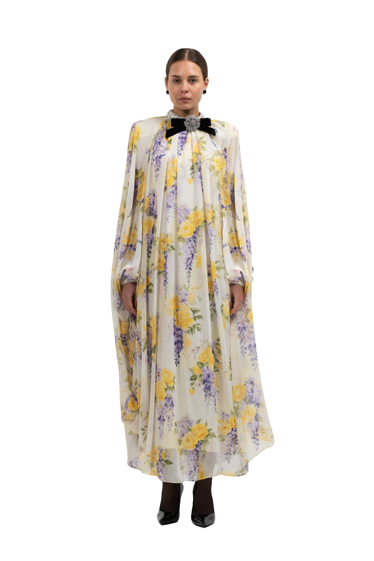 BLAIR PRINTED MIDI KAFTAN WITH TRIM