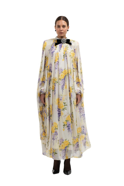 BLAIR PRINTED MIDI KAFTAN WITH TRIM
