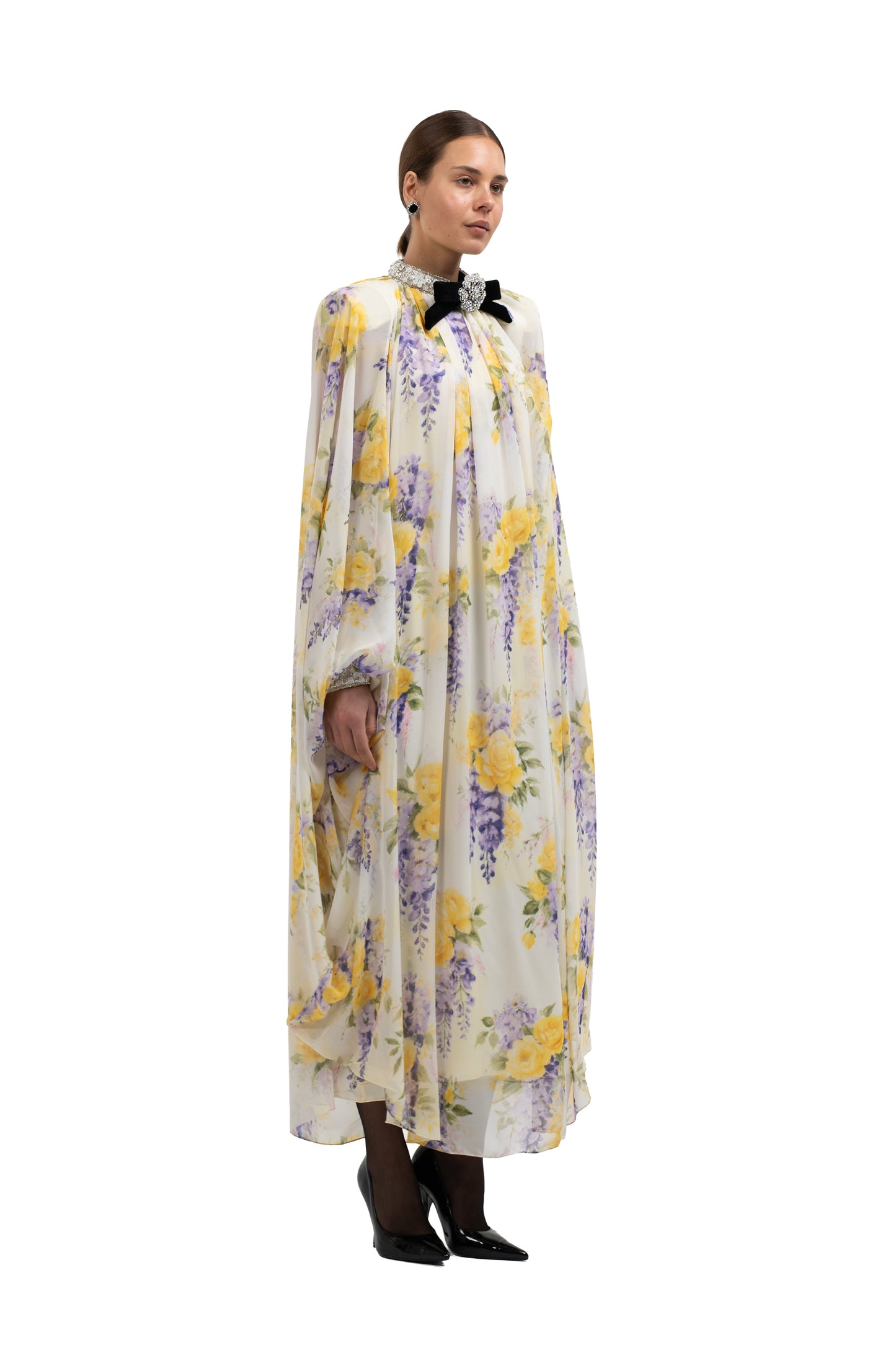 BLAIR PRINTED MIDI KAFTAN WITH TRIM