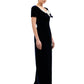 BLACK CUPPED GOWN WITH CRYSTALISED CUPS