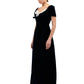 BLACK CUPPED GOWN WITH CRYSTALISED CUPS