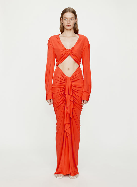 VIVENDA DRAPE FRONT L/S DRESS