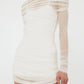 CHRISTO SHEER WRAP MINI DRESS
