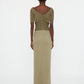 CROSSED TULLE RUCHED DRESS