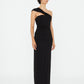 BEACH GLASS DRAPED JERSEY STRAPLESS DRESS