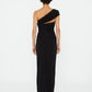 BEACH GLASS DRAPED JERSEY STRAPLESS DRESS