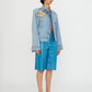 SCULPTURED CORSAGE DENIM JACKET