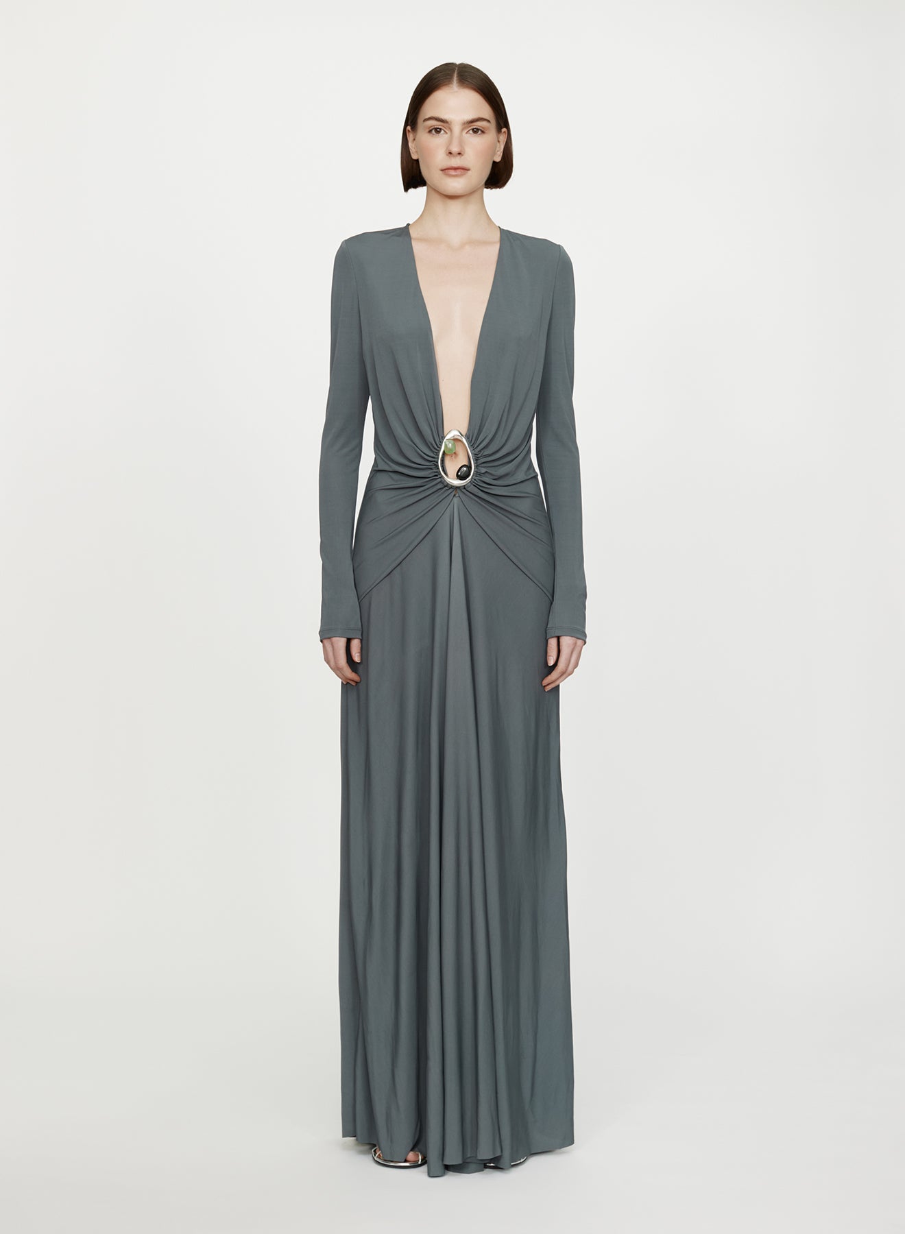 ORICA CRYSTAL RUCHED L/S DRESS