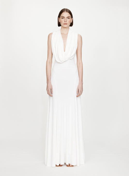 INTERLOCK DRAPE GOWN