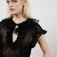 THE ESTE RUFFLE TOP IN BLACK