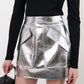 THE CHERRY SKIRT IN METALLIC SILVER