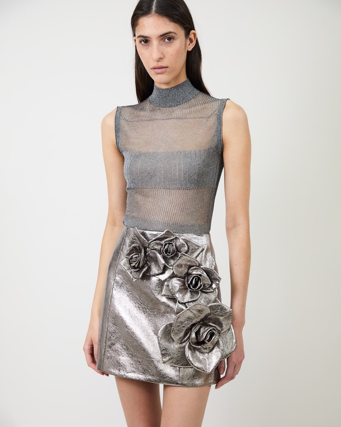 THE AKSEL SKIRT IN GUNMETAL