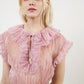 THE ESTE RUFFLE TOP IN ROSE