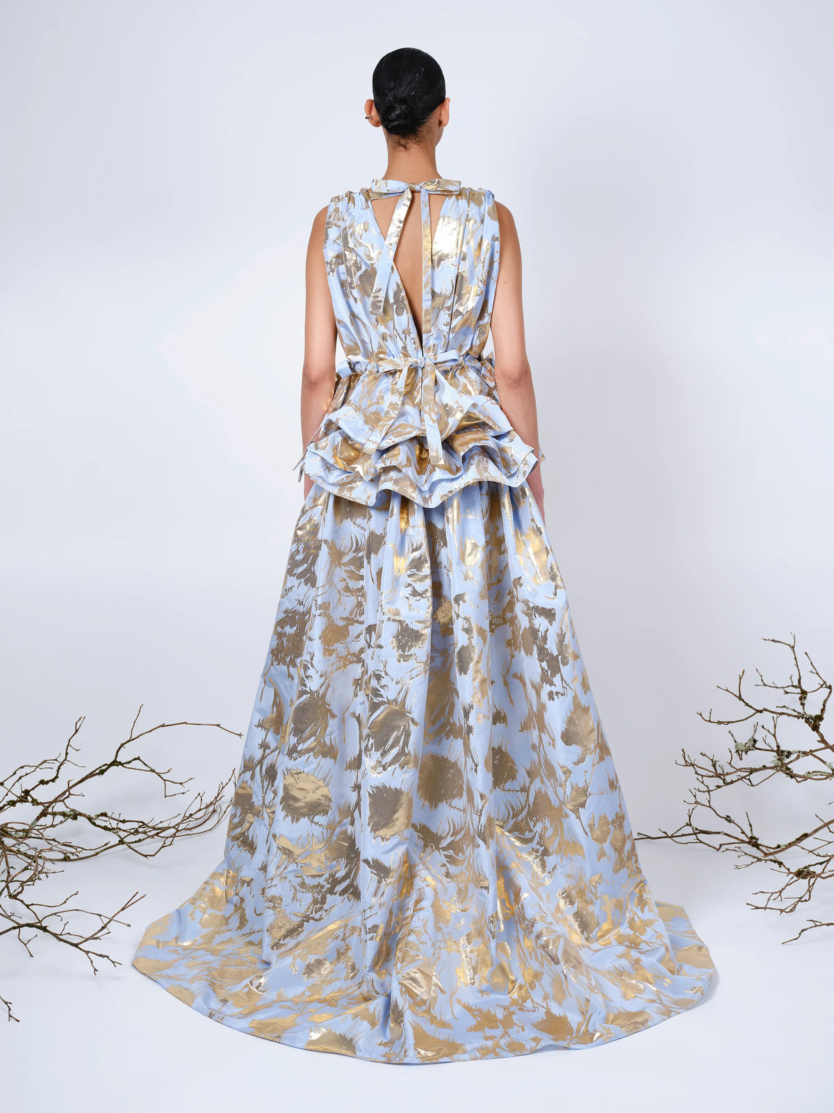 ALEXANDRINA GOWN IN CORNFLOWER AND GOLD