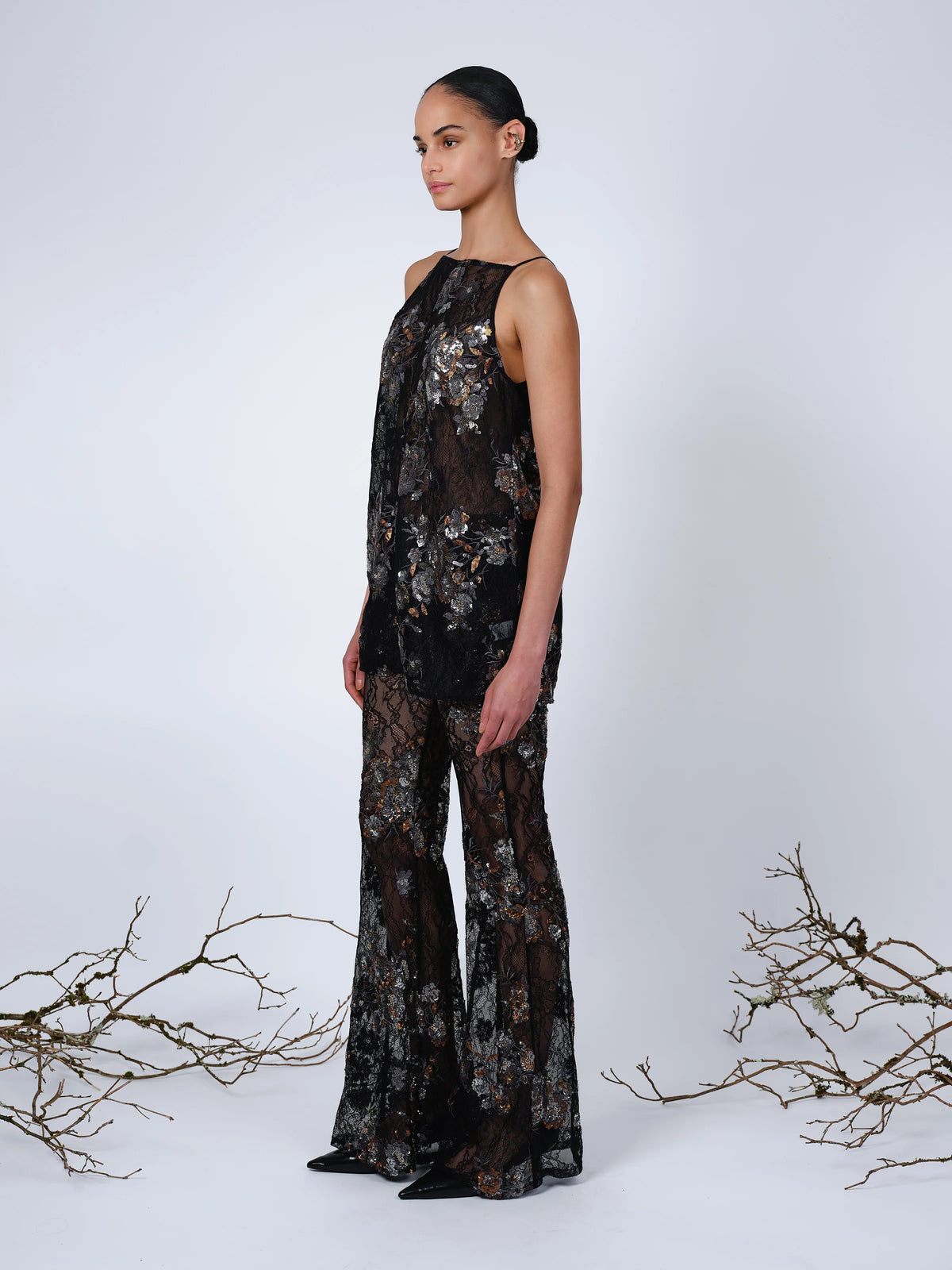 THE LENNON PANTS IN EMBROIDERED LACE