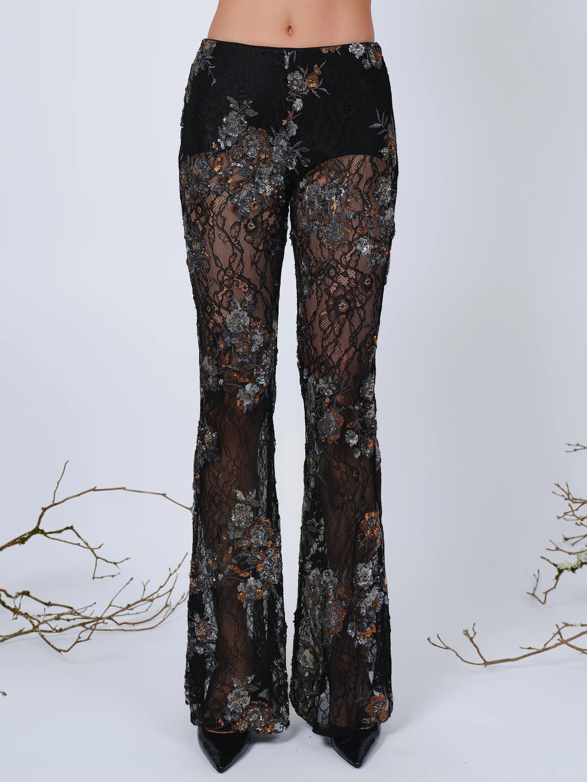 THE LENNON PANTS IN EMBROIDERED LACE