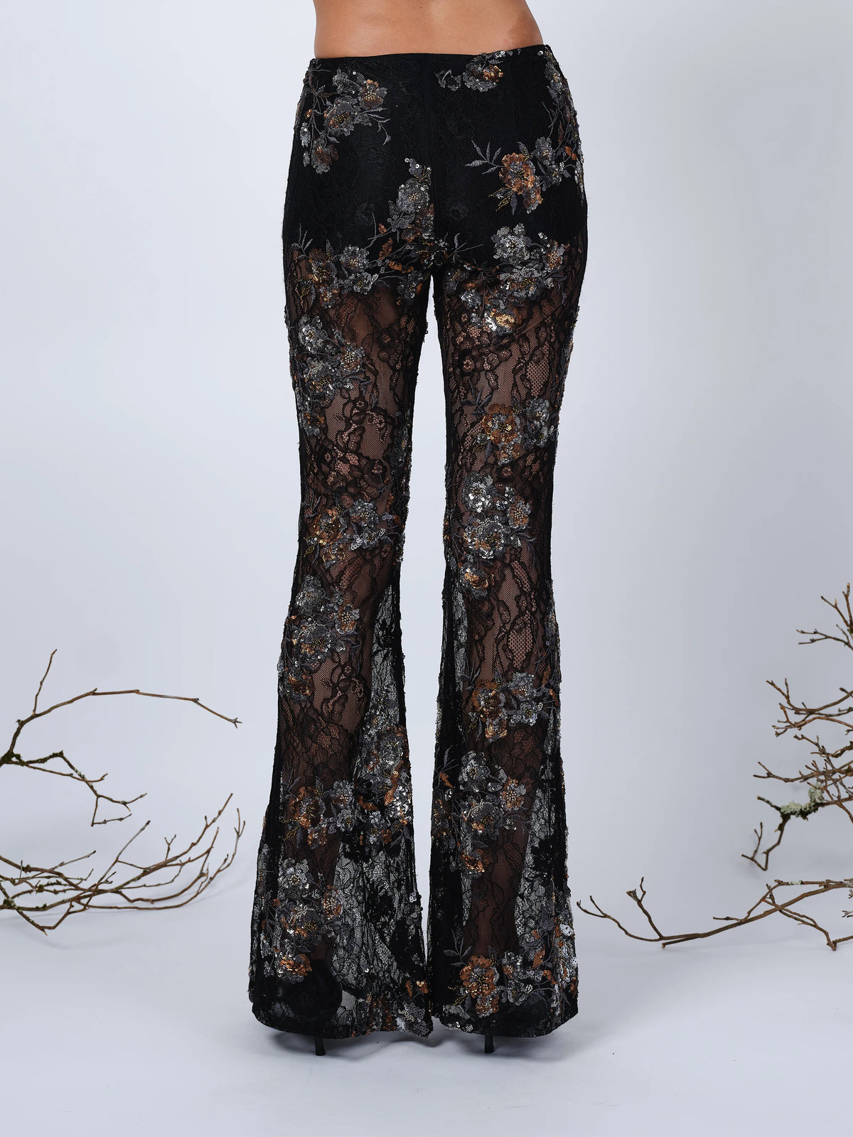 THE LENNON PANTS IN EMBROIDERED LACE