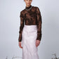 THE CLARISSA PENCIL SKIRT IN PALE PINK BROCADE