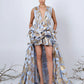 ALEXANDRINA GOWN IN CORNFLOWER AND GOLD