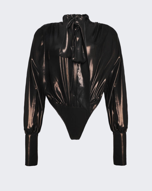 BODYSUIT WITH NECKTIE DETAIL