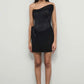 BLACK SCULPTED MINI DRESS