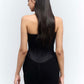 BLACK SCULPTED MINI DRESS