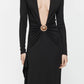 MINERAL STONE CASCADE LONG SLEEVE DRESS