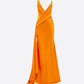 BIKINI WRAP ASYMMETRIC GOWN W/ SASH IN SILK SATIN